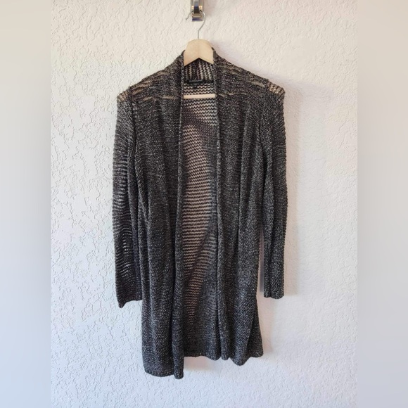 Eileen Fisher Women's Metallic linen Blend Metallic Open Knit Cardigan - Picture 7 of 8